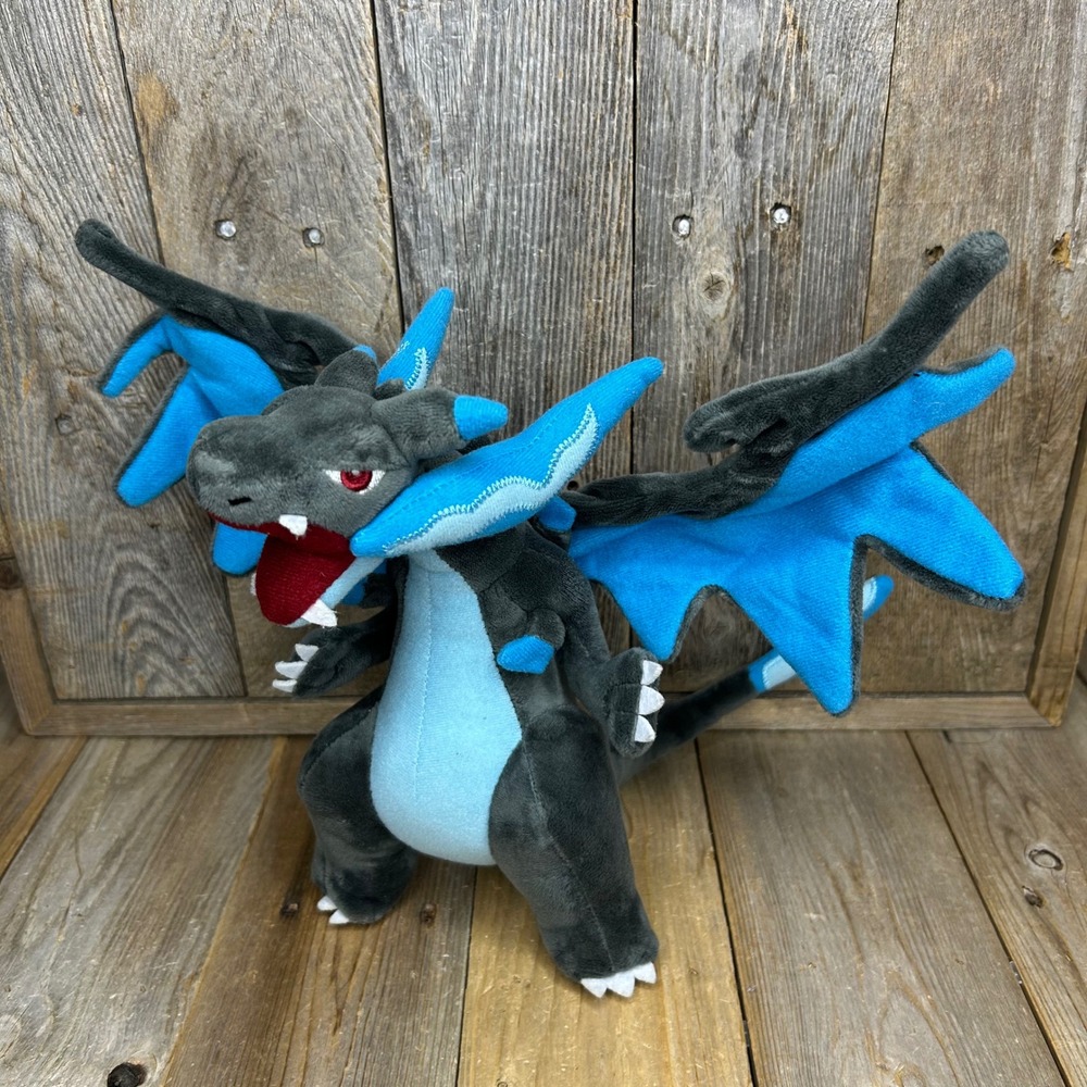 Pokémon 9" Mega Charizard X Soft Stuffed Animal Toy Plush with Posable Wing